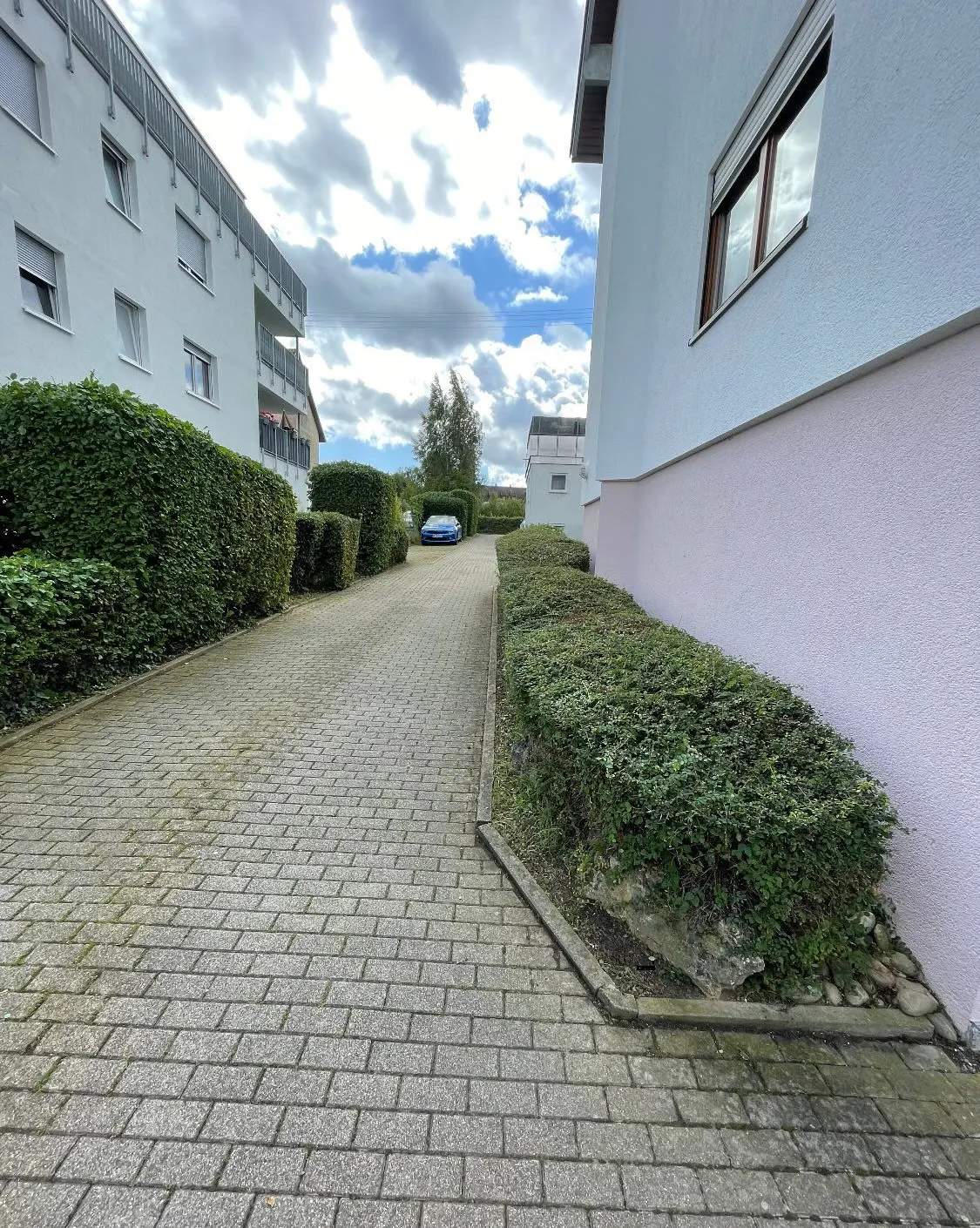 Gartenarbeiten am Gehweg